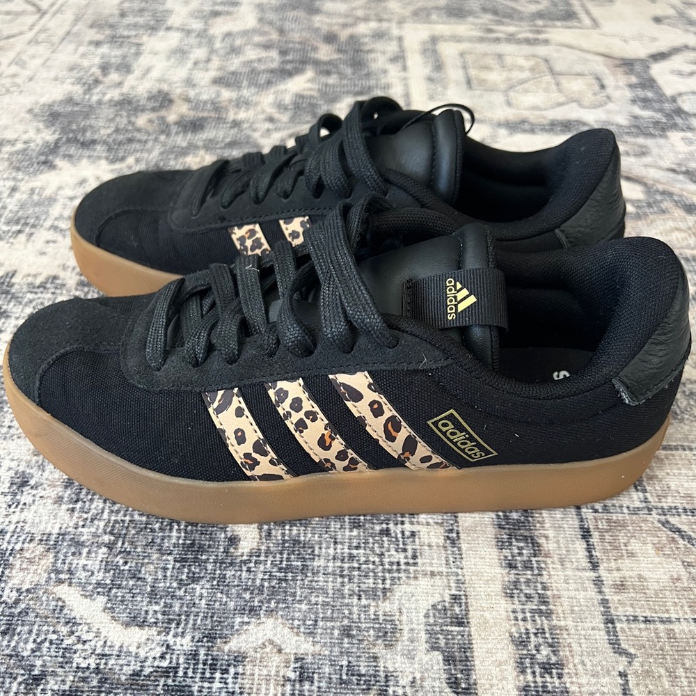 Adidas Black and Animal Print Sneakers